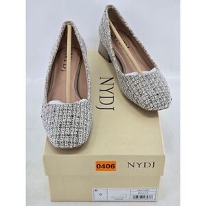 NYDJ Teddie Heels Womens 6 Feather Boucle Block Heel Pumps - New